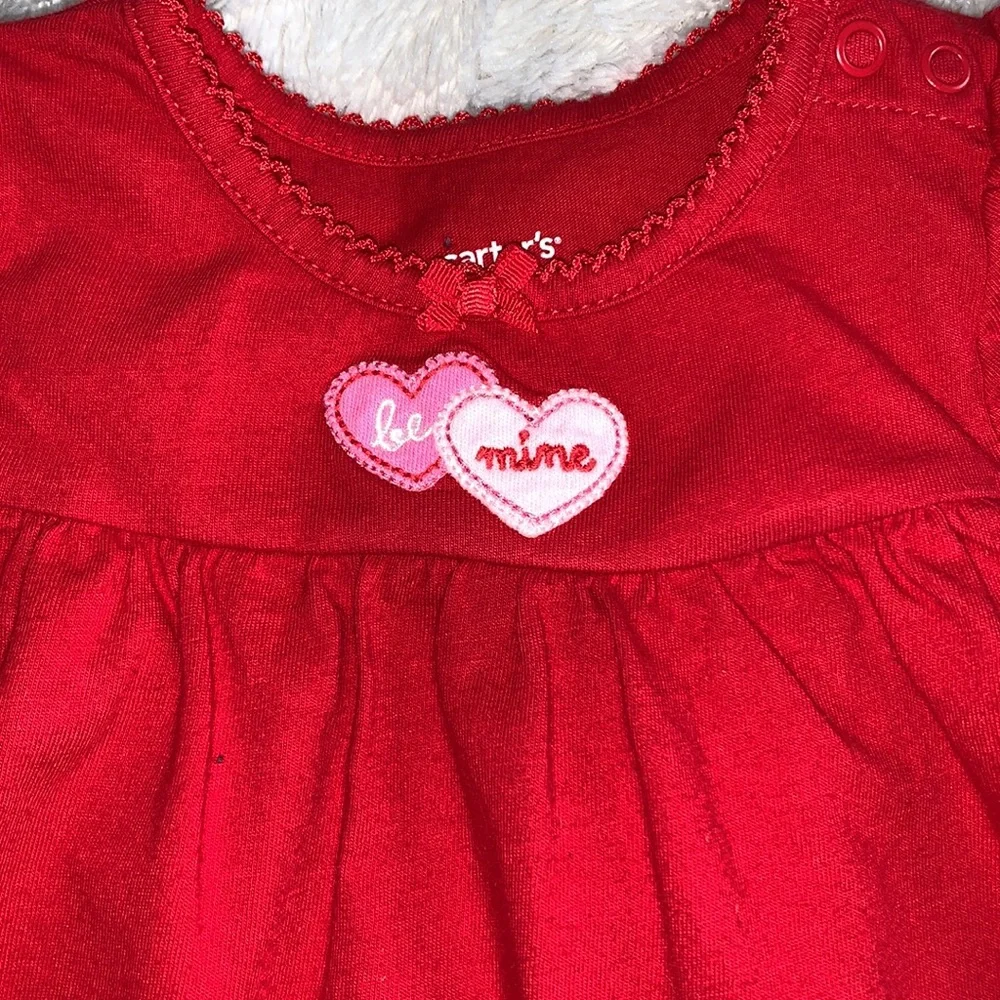 2 Carter’s Valentine’s Red Tops Baby 3m Hearts